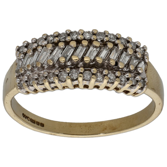9ct Bicolour Gold 0.36ct Diamond Dress/Cocktail Ring Size L
