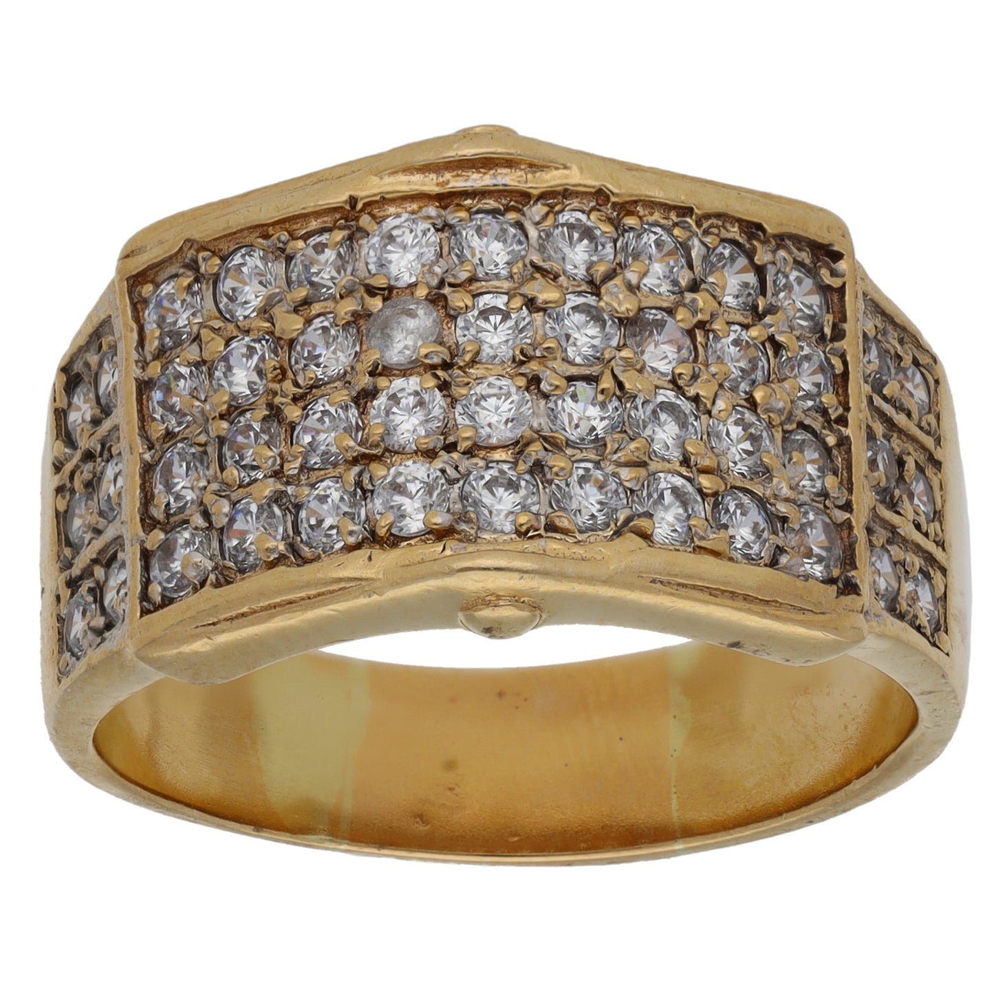 9ct Gold Cubic Zirconia Dress/Cocktail Ring Size T