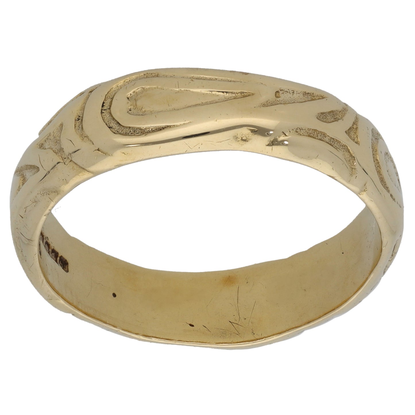 9ct Gold Patterned Wedding Ring Size T