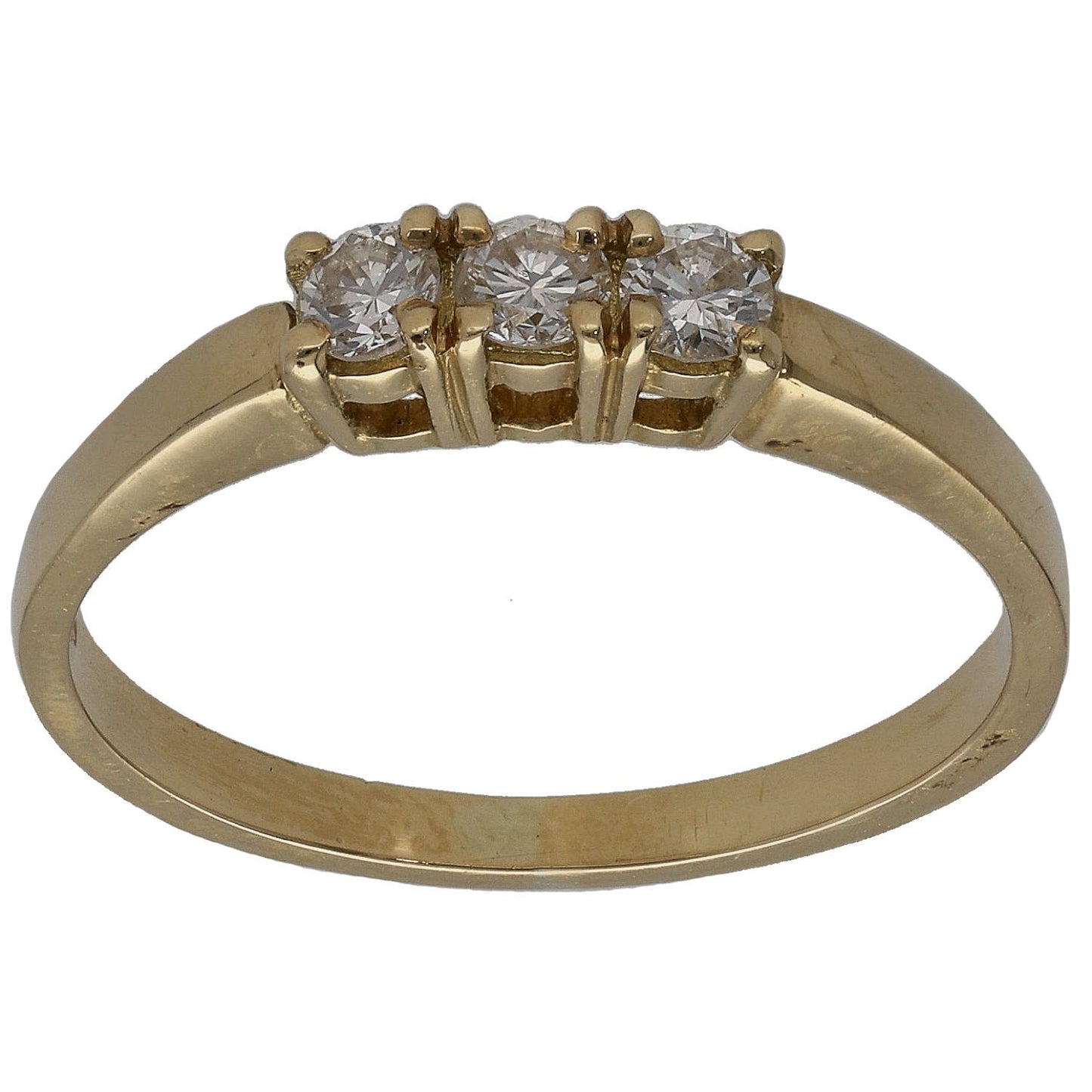 18ct Gold 0.24ct Diamond Trilogy Ring Size P