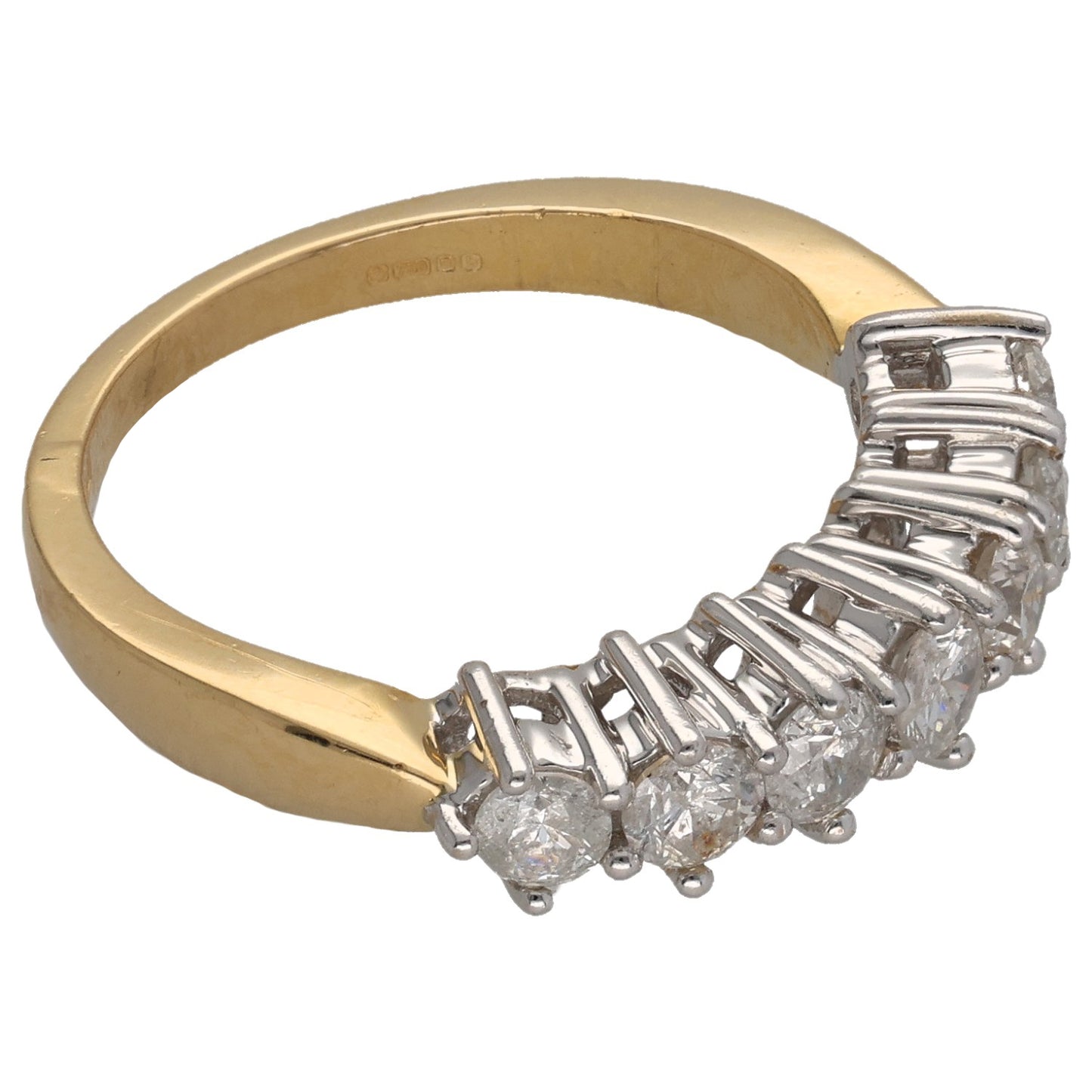 18ct Gold 1.05ct Diamond Half Eternity Ring Size O