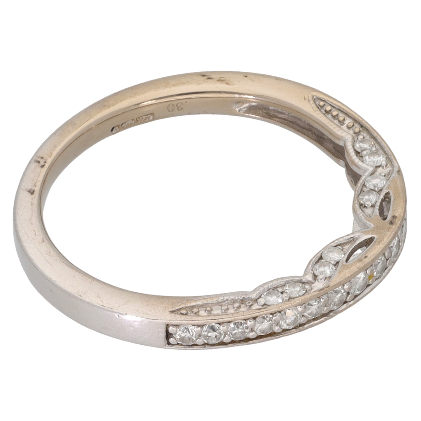 18ct Gold 0.35ct Diamond Half Eternity Ring Size L