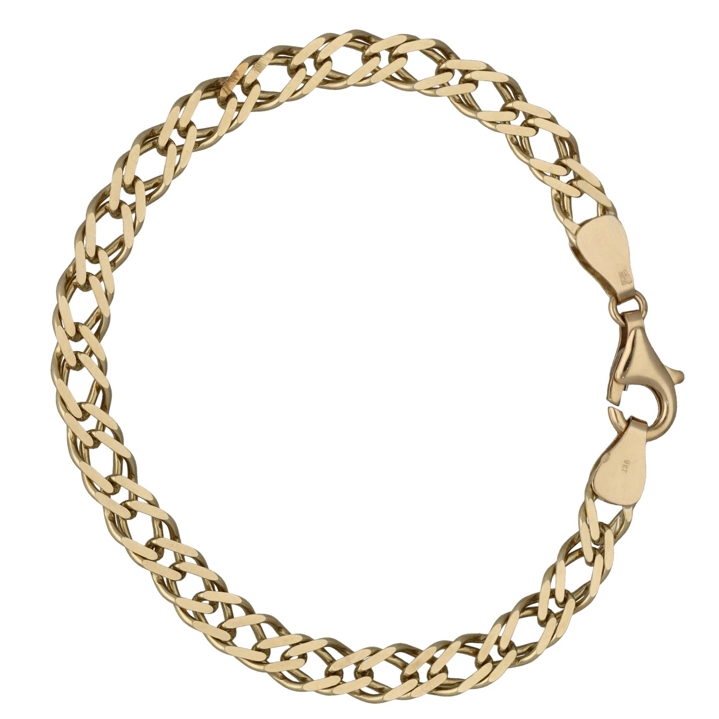 9ct Gold Double Curb Bracelet