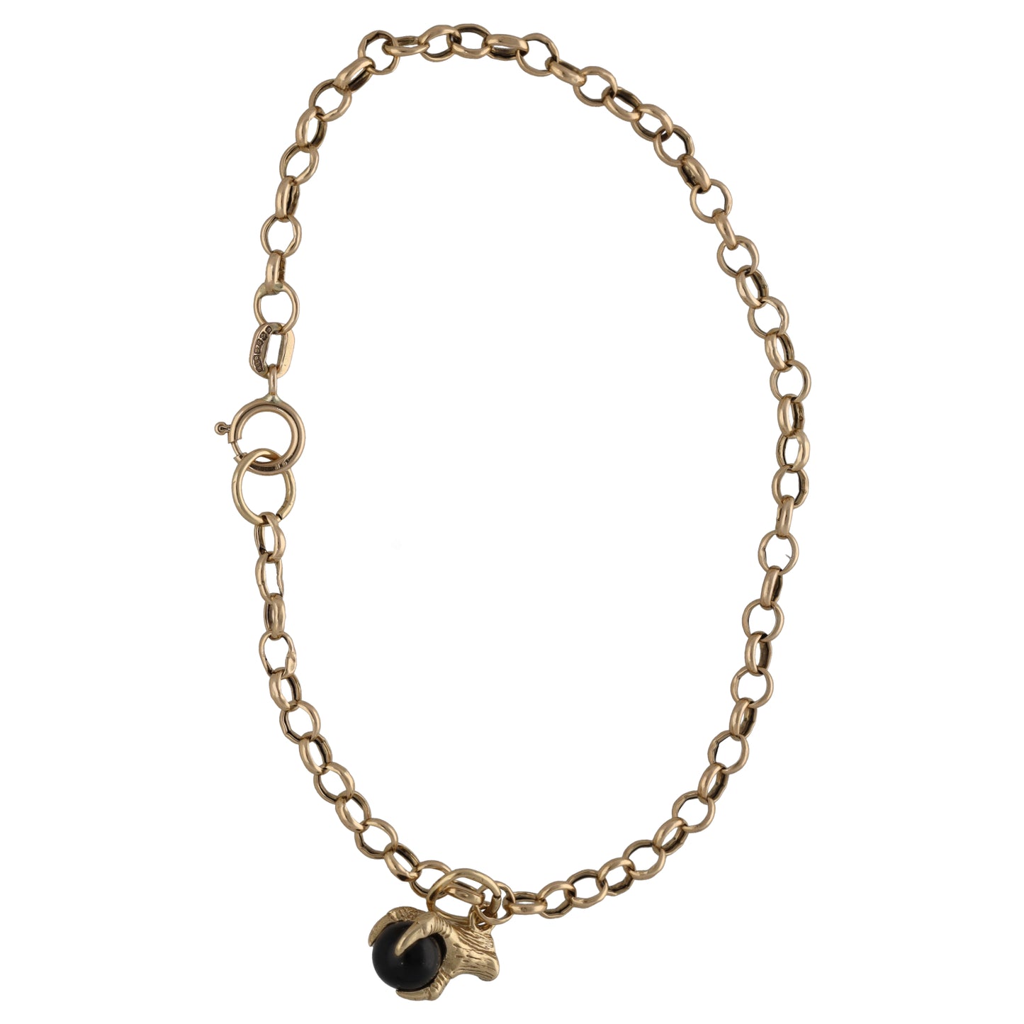 9ct Gold Onyx Belcher Bracelet