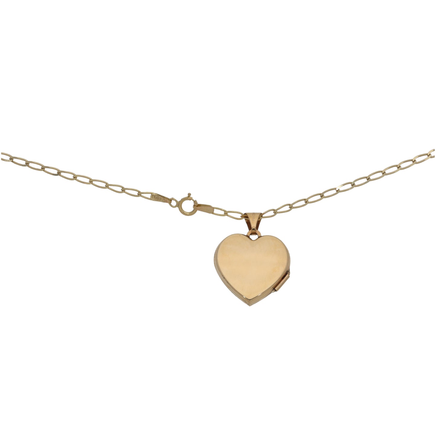 9ct Gold Heart Locket Pendant With Chain