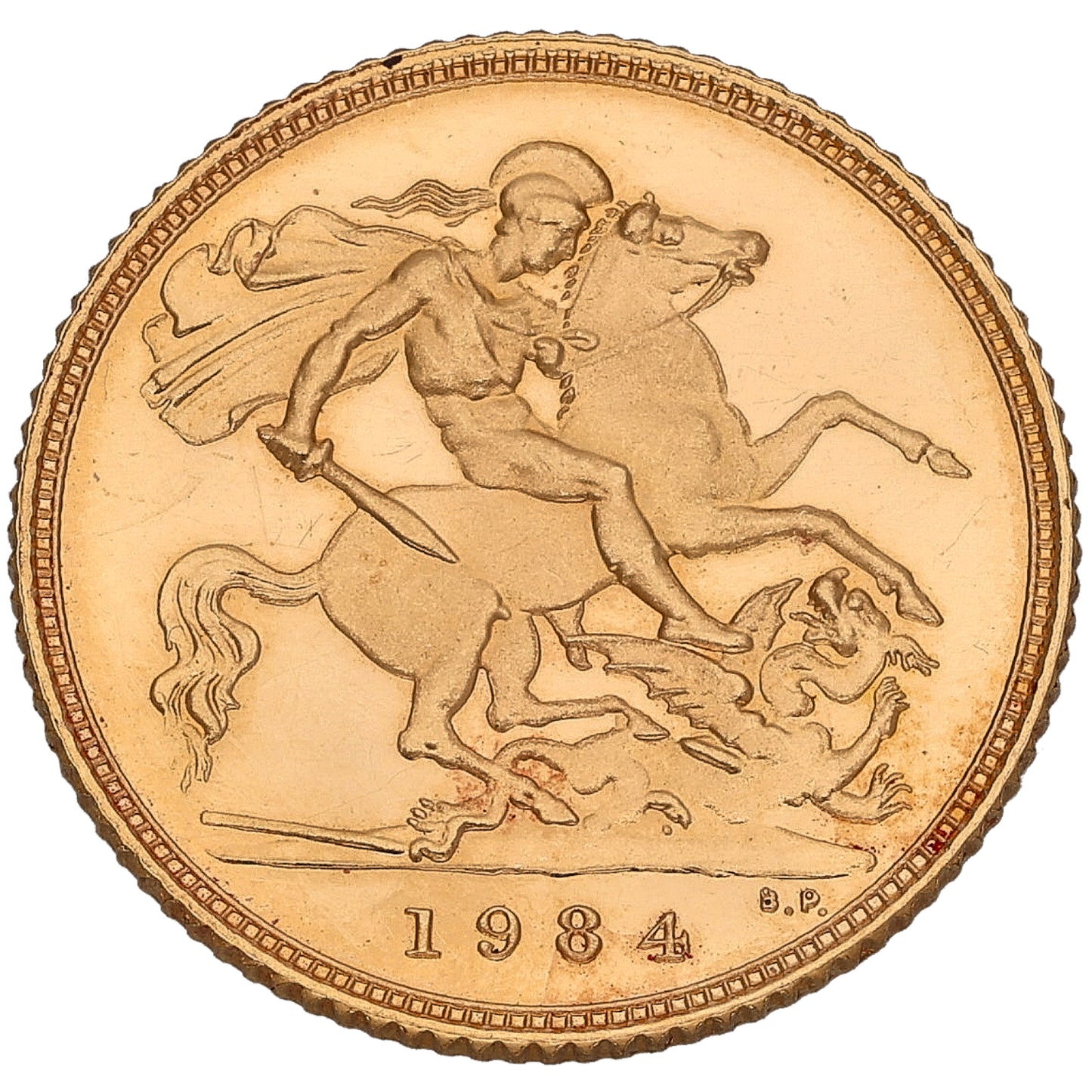 22ct Gold Queen Elizabeth II Half Sovereign Coin 1984
