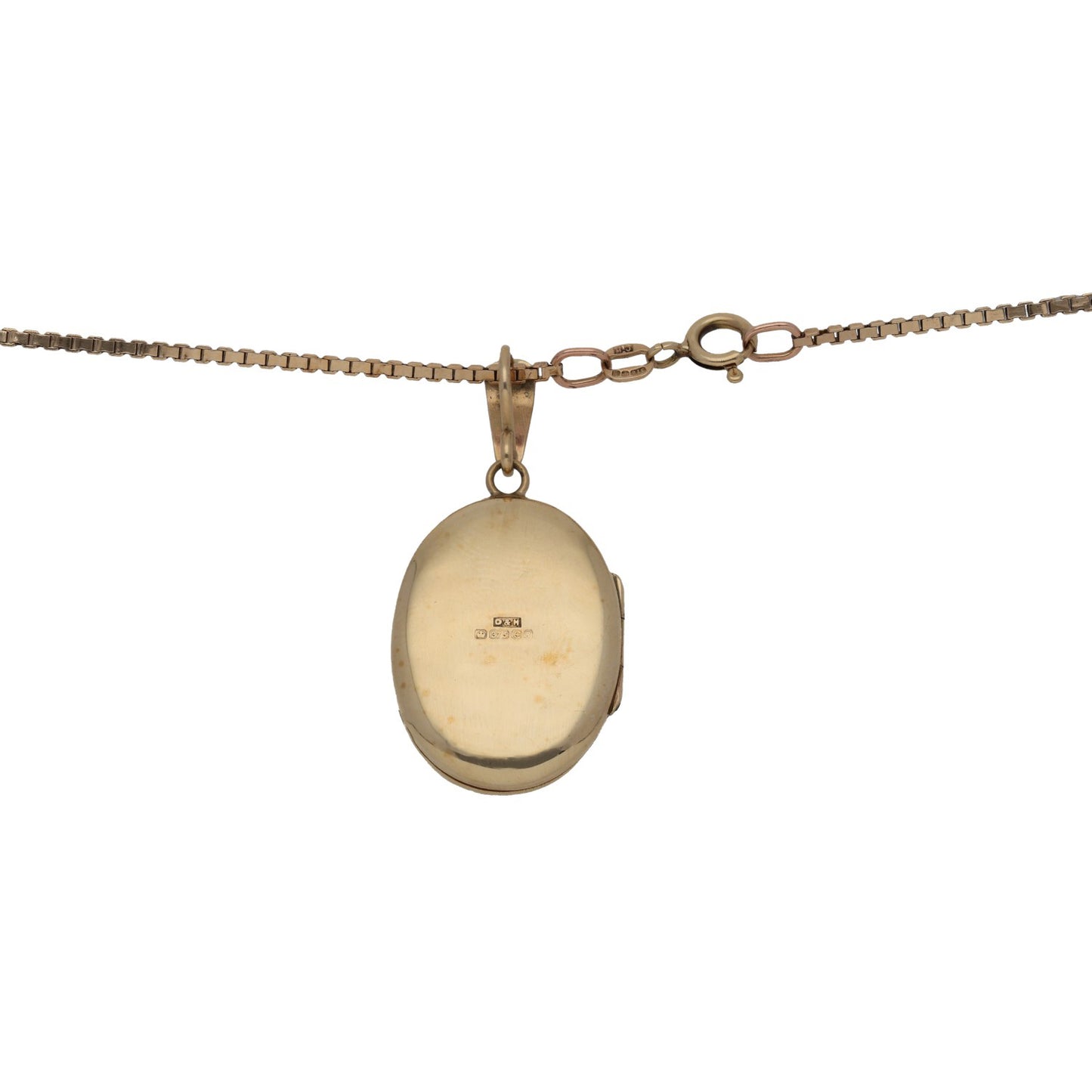9ct Gold Patterned Locket Pendant With Chain
