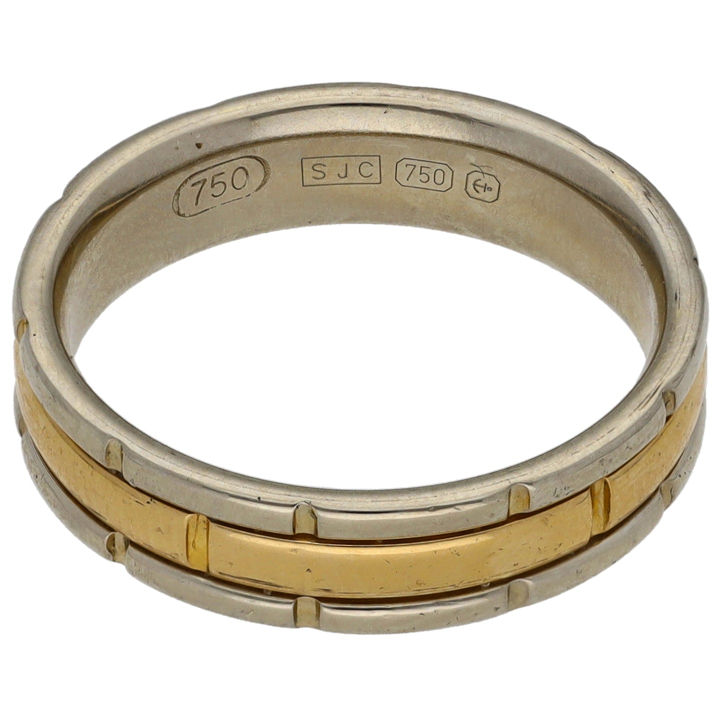 18ct Gold Patterned Wedding Ring Size N
