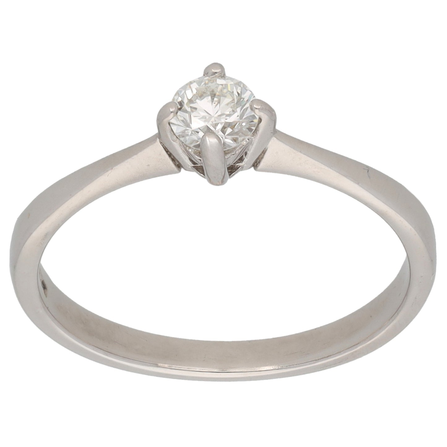 18ct White Gold 0.25ct Diamond Solitaire Ring Size M