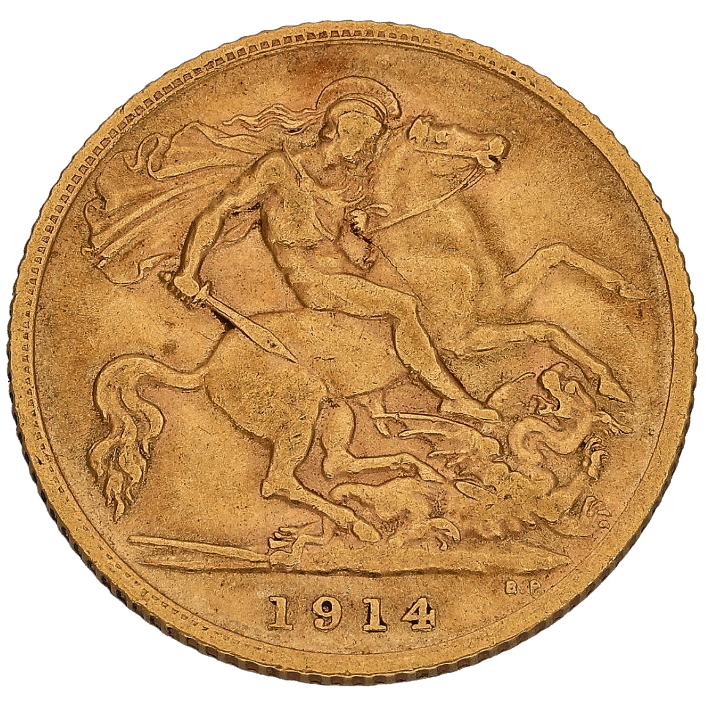 22ct Gold King George V Half Sovereign Coin 1914