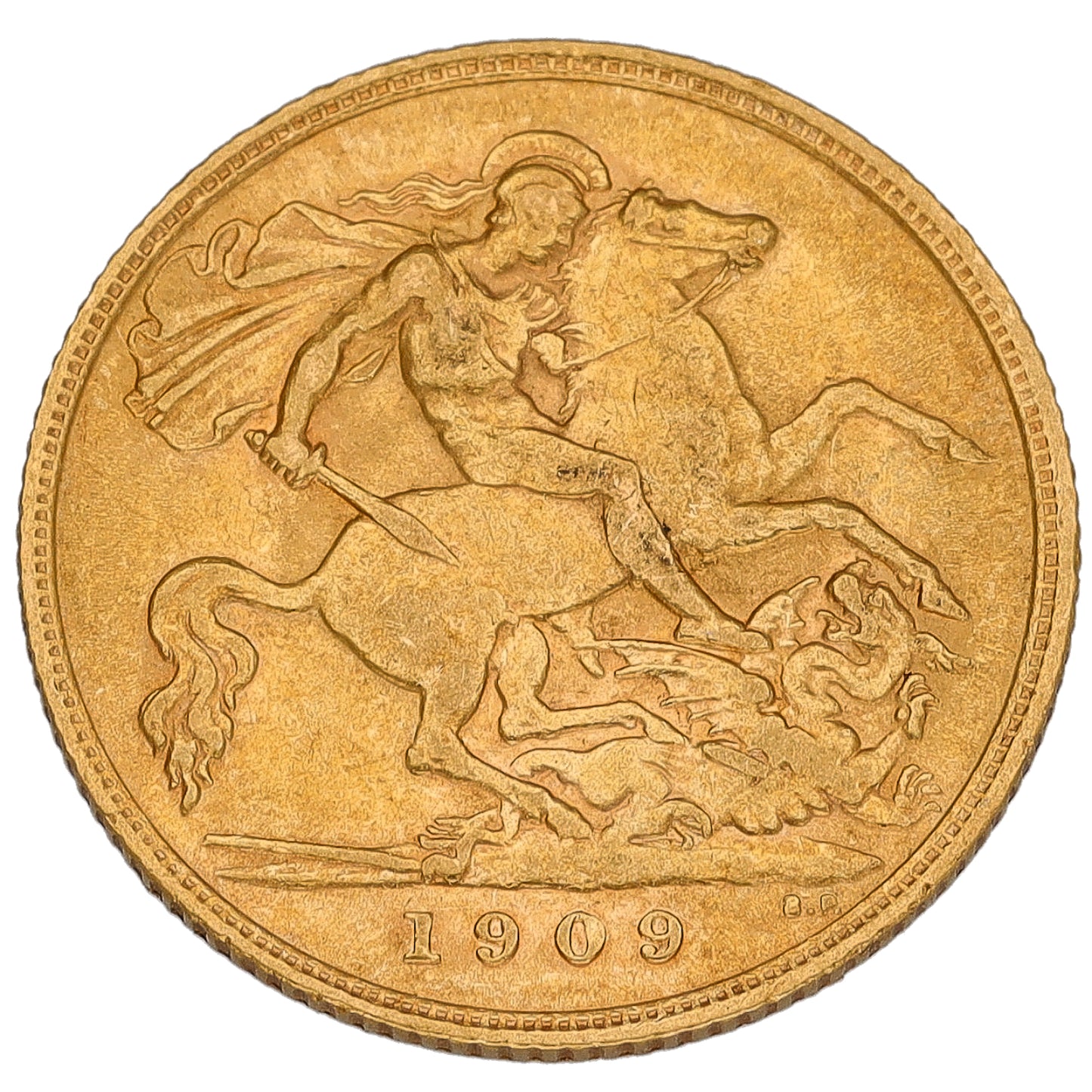 22ct Gold King Edward VII Half Sovereign Coin 1909