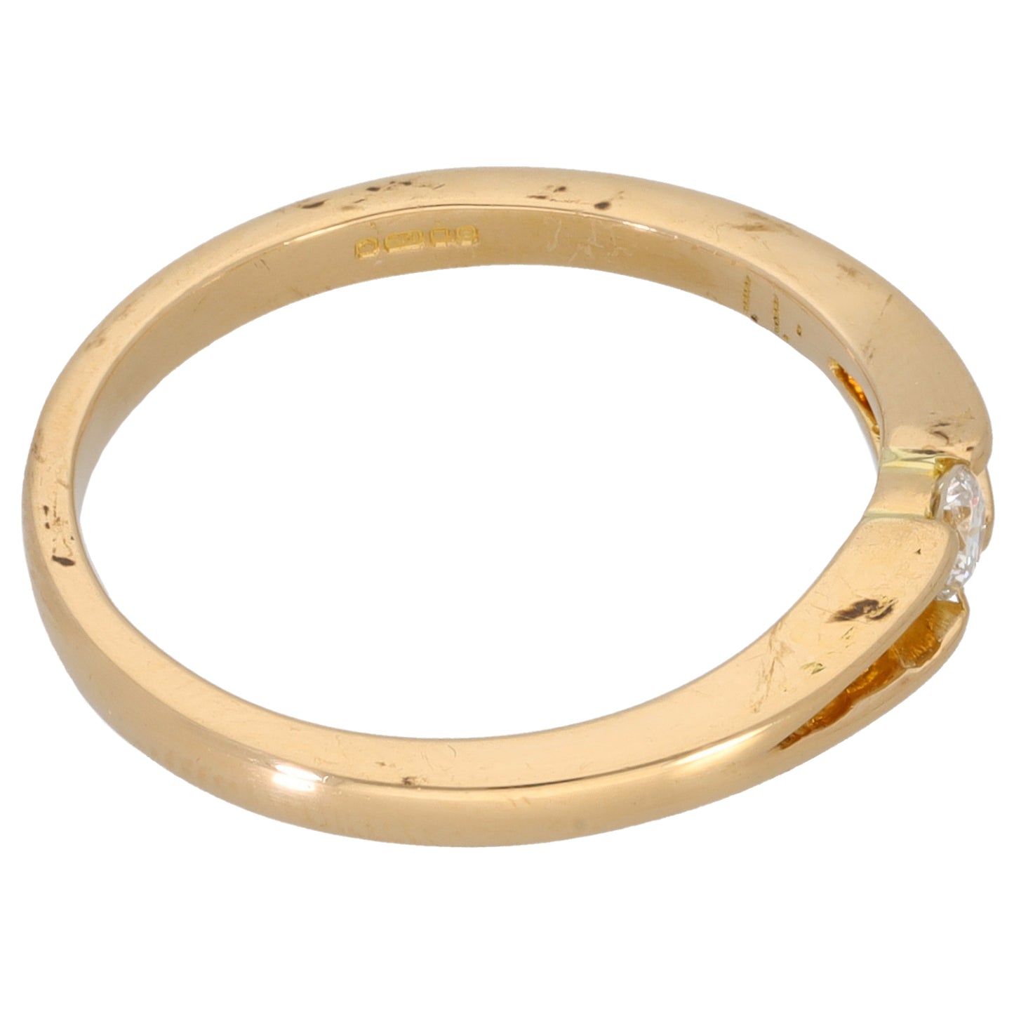 18ct Gold 0.10ct Diamond Solitaire Ring Size N