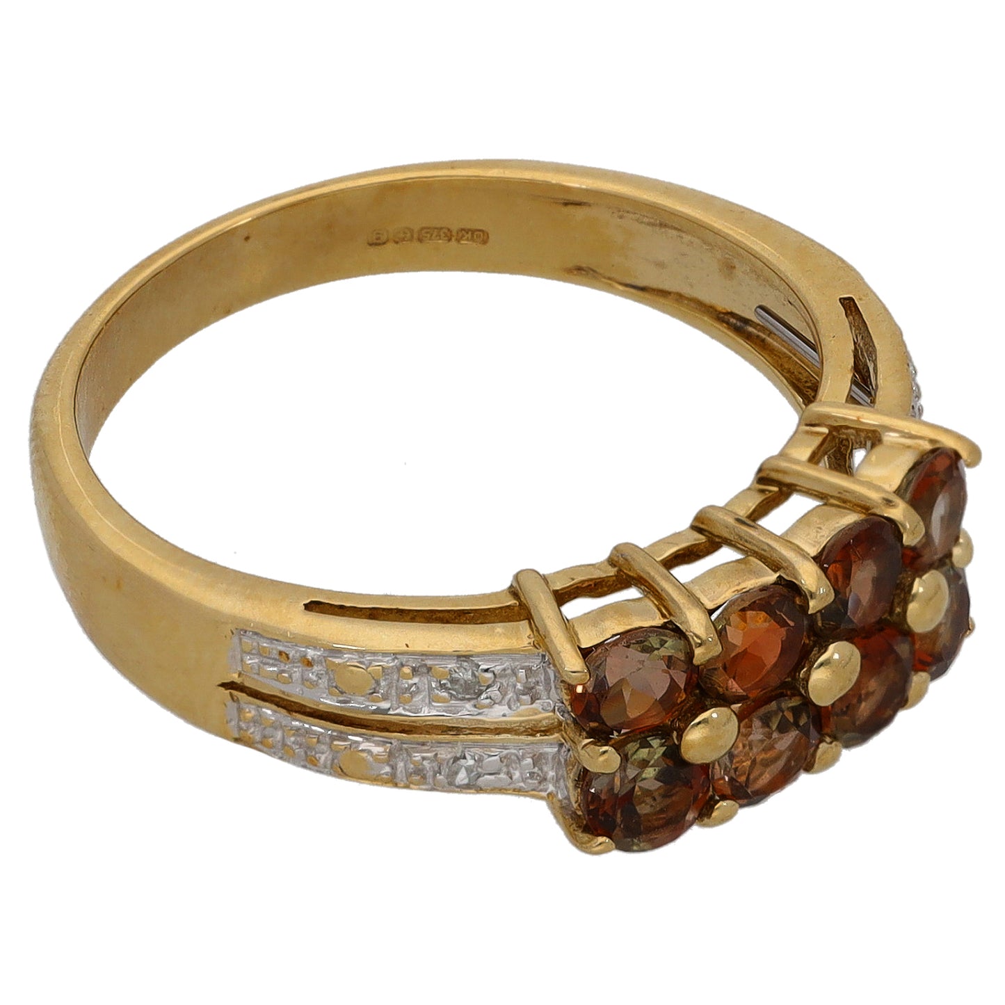 9ct Gold Andalusite & 0.02ct Diamond Dress/Cocktail Ring Size N