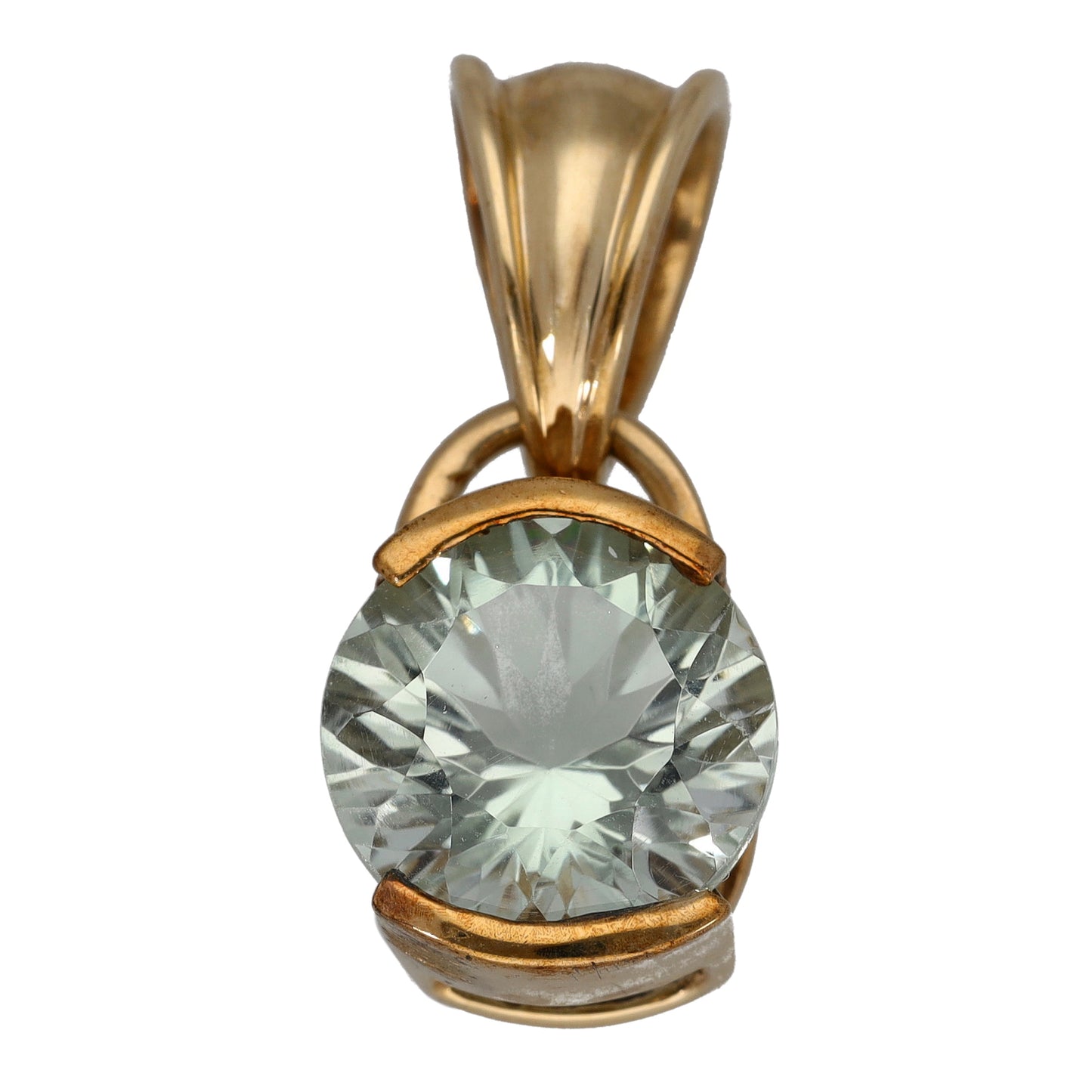 9ct Gold Quartz Single Stone Pendant