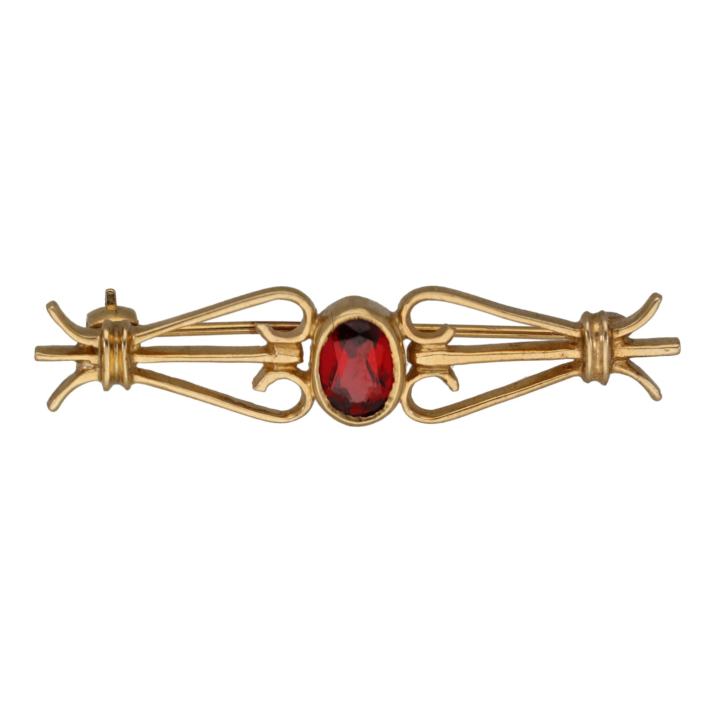 9ct Gold Garnet Dress Brooch