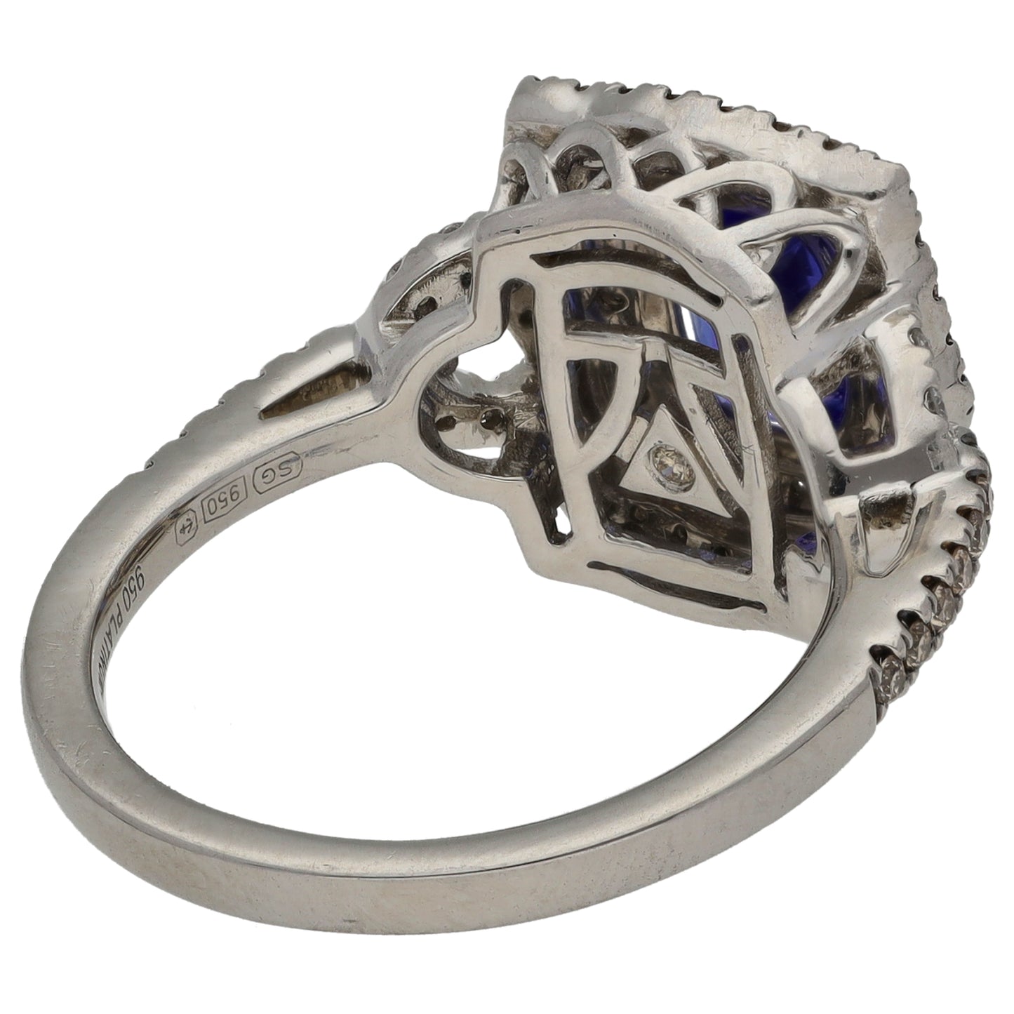 Platinum Tanzanite & 0.74ct Diamond Dress/Cocktail Ring Size N