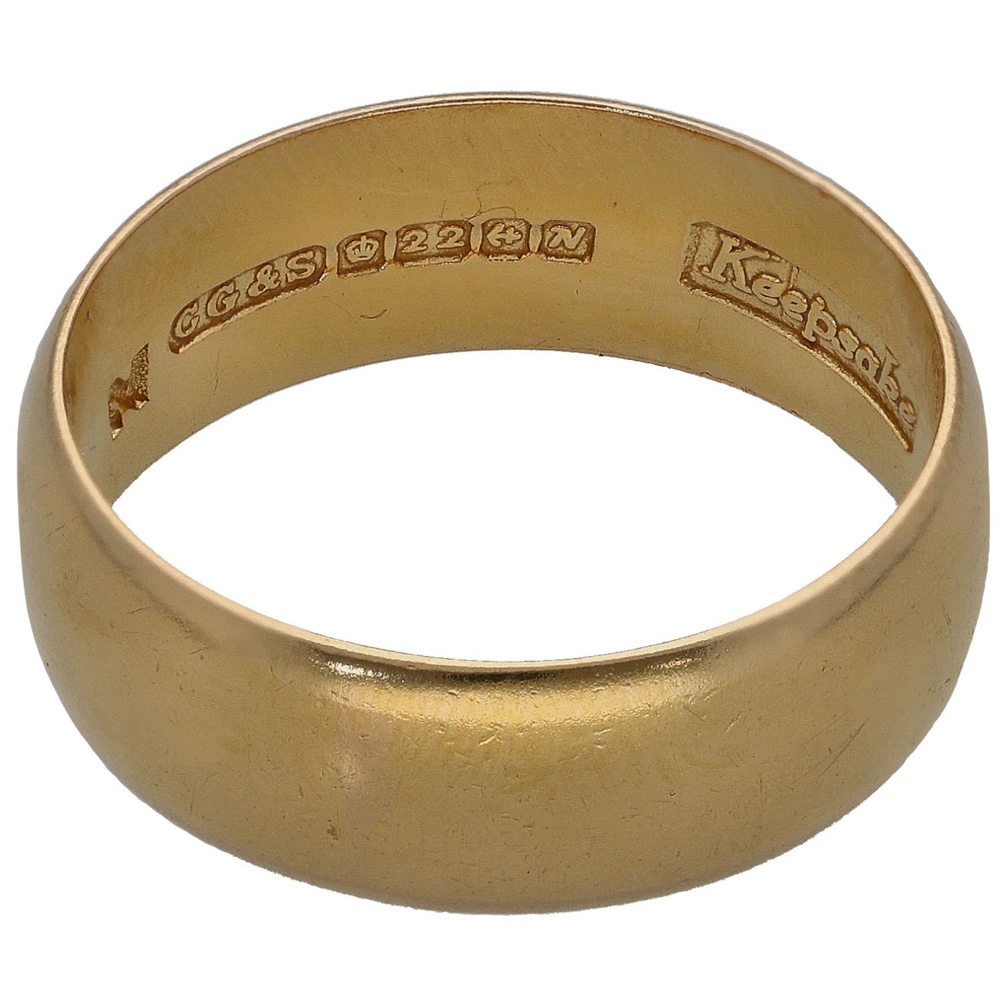 22ct Gold Plain Wedding Ring Size P