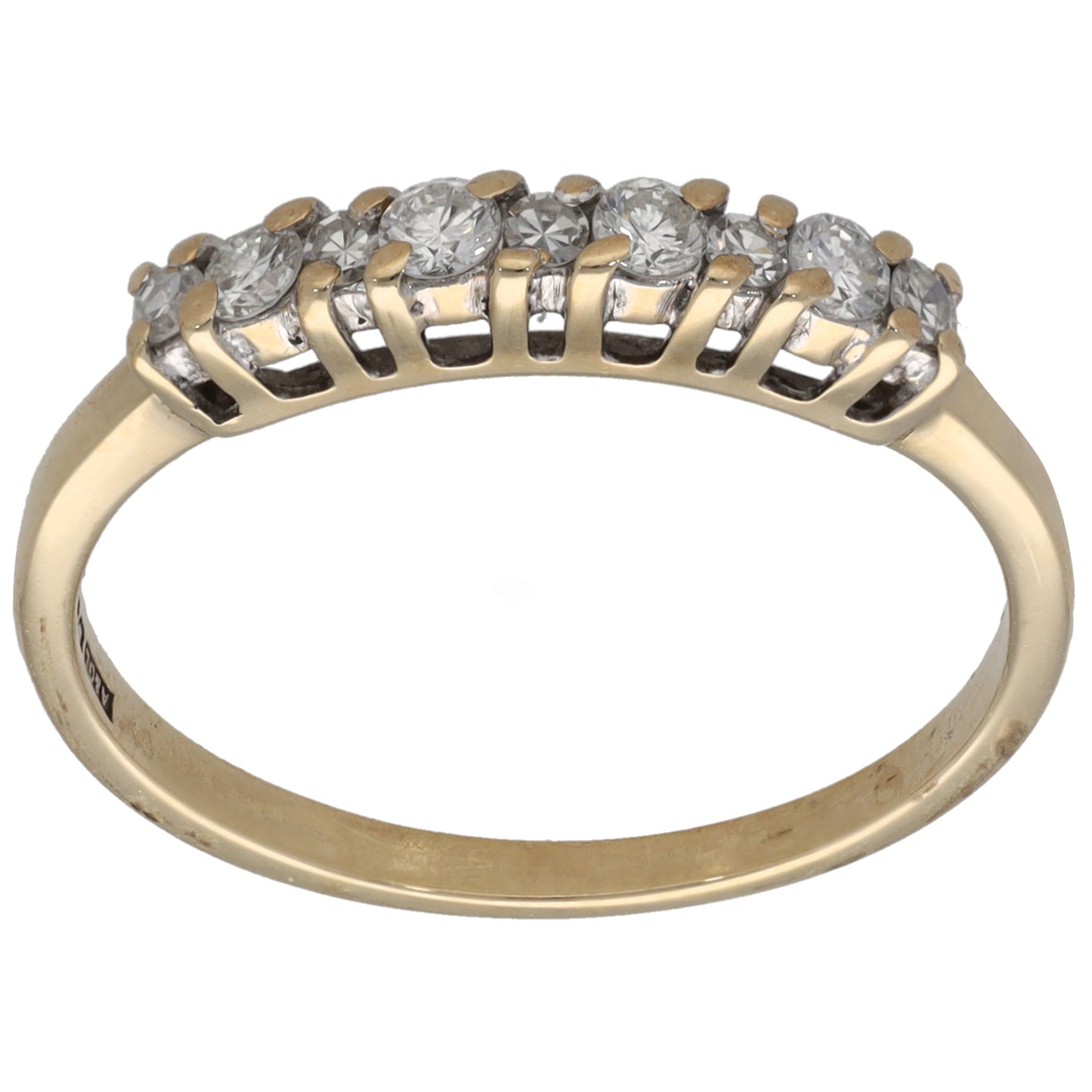 9ct Gold 0.26ct Diamond Half Eternity Ring Size N