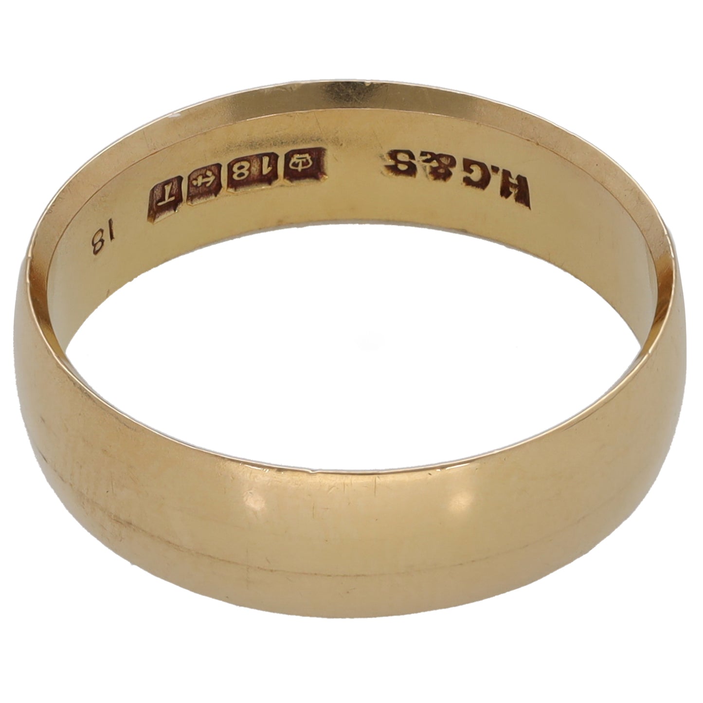 18ct Gold Plain Wedding Ring Size P