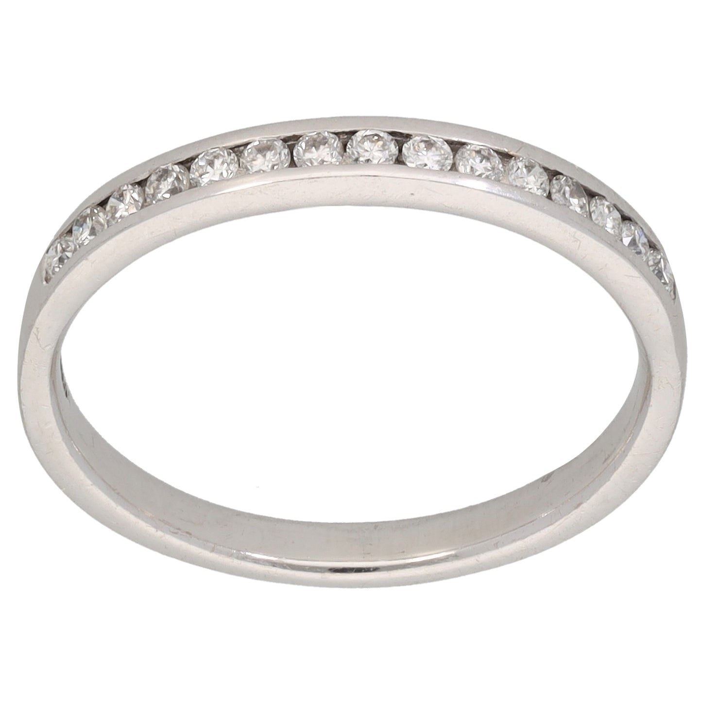 18ct White Gold 0.15ct Diamond Half Eternity Ring Size N