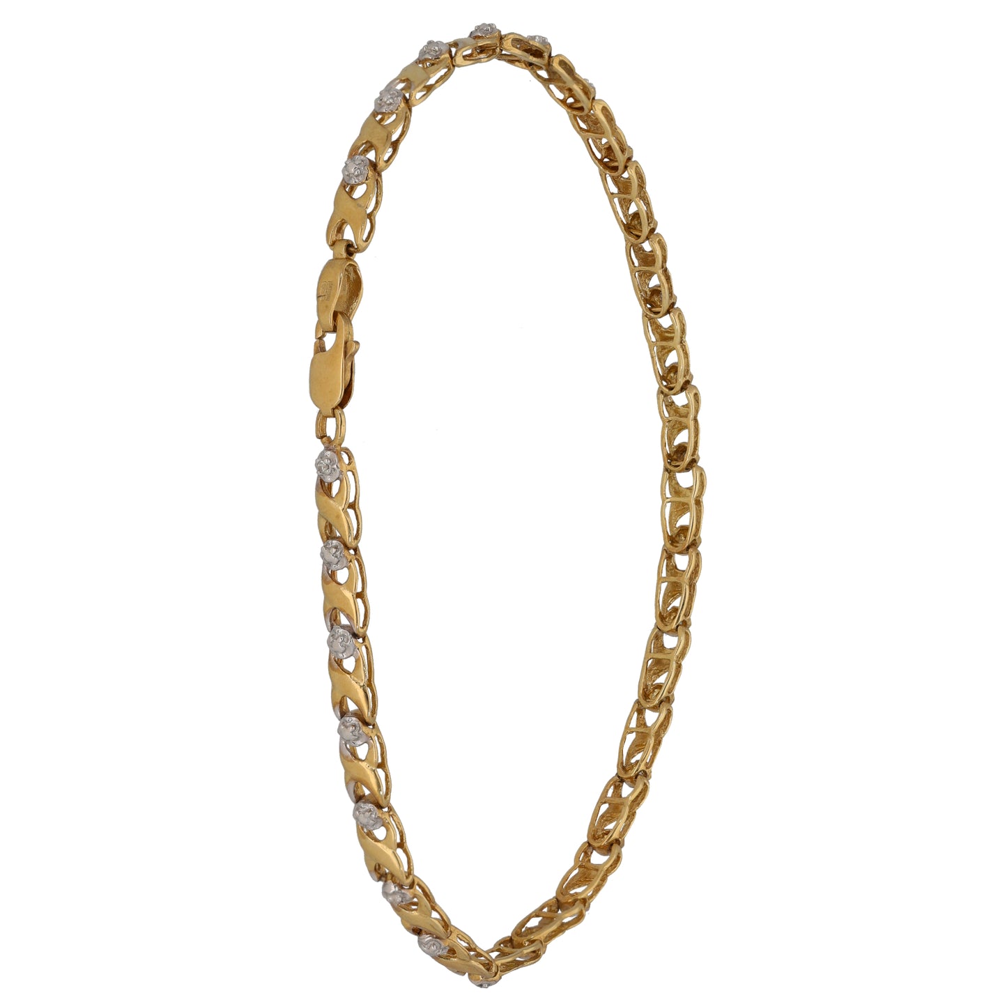 9ct Gold 0.06ct Diamond Line/Tennis Bracelet