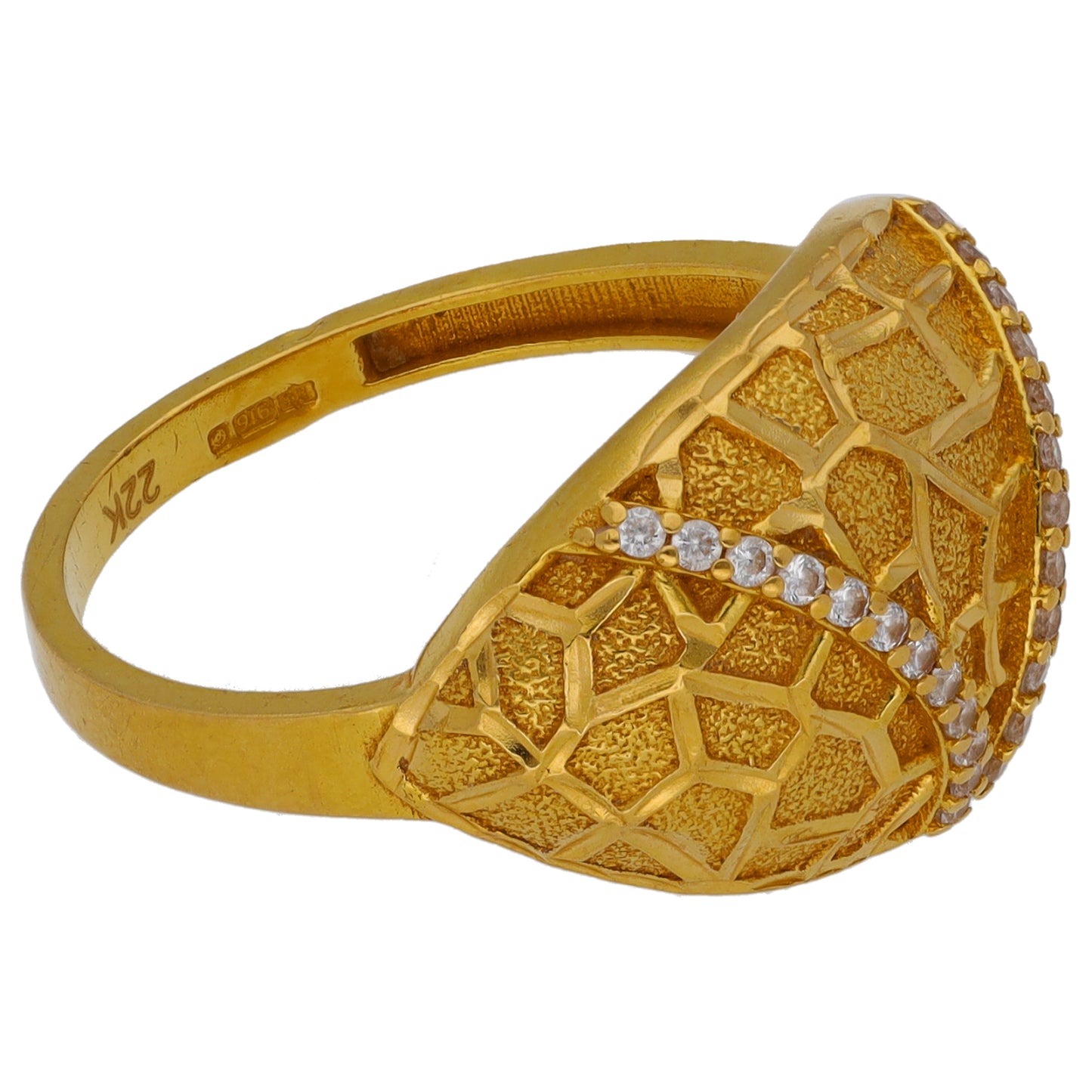 22ct Gold Cubic Zirconia Alternative Ring Size P