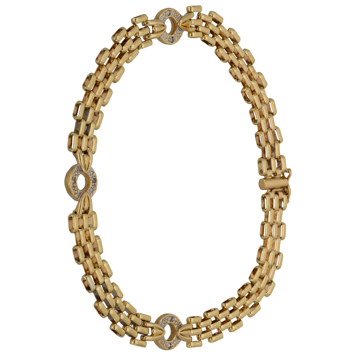 9ct Gold 0.03ct Diamond Fancy Bracelet