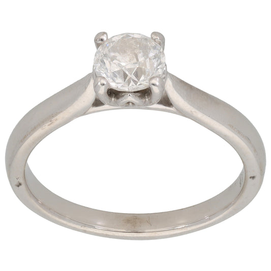 9ct White Gold 0.66ct Diamond Solitaire Ring Size M