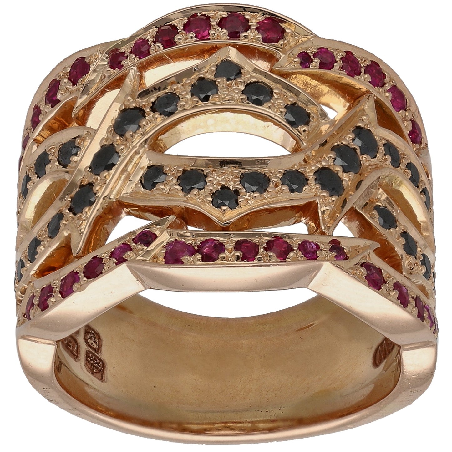 18ct Gold Ruby & 0.68ct Diamond Dress/Cocktail Ring Size N