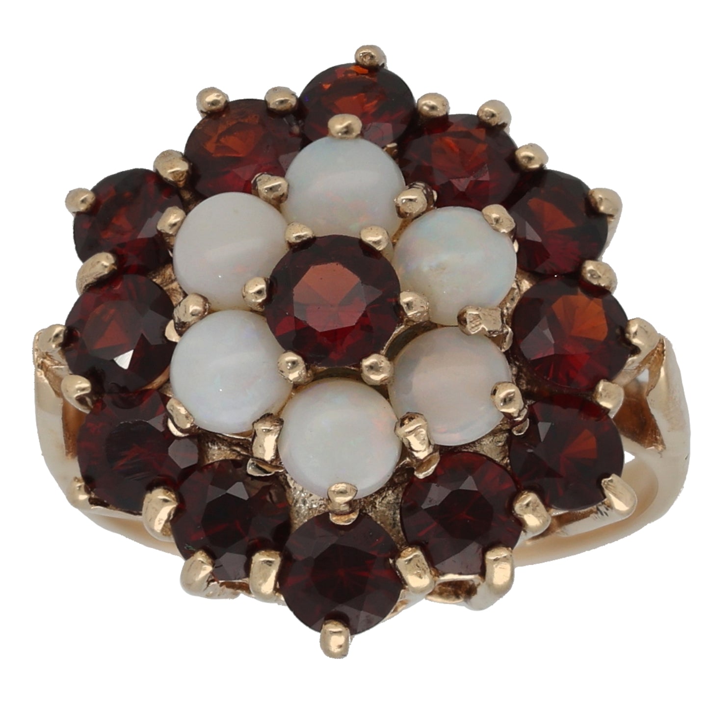 9ct Gold Garnet & Opal Dress/Cocktail Ring Size N