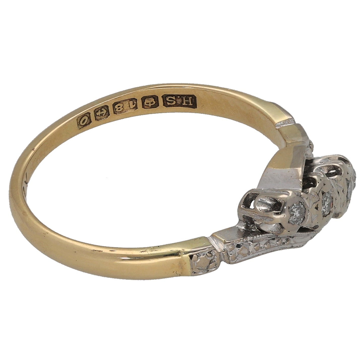 18ct Gold 0.04ct Diamond Dress/Cocktail Ring Size M