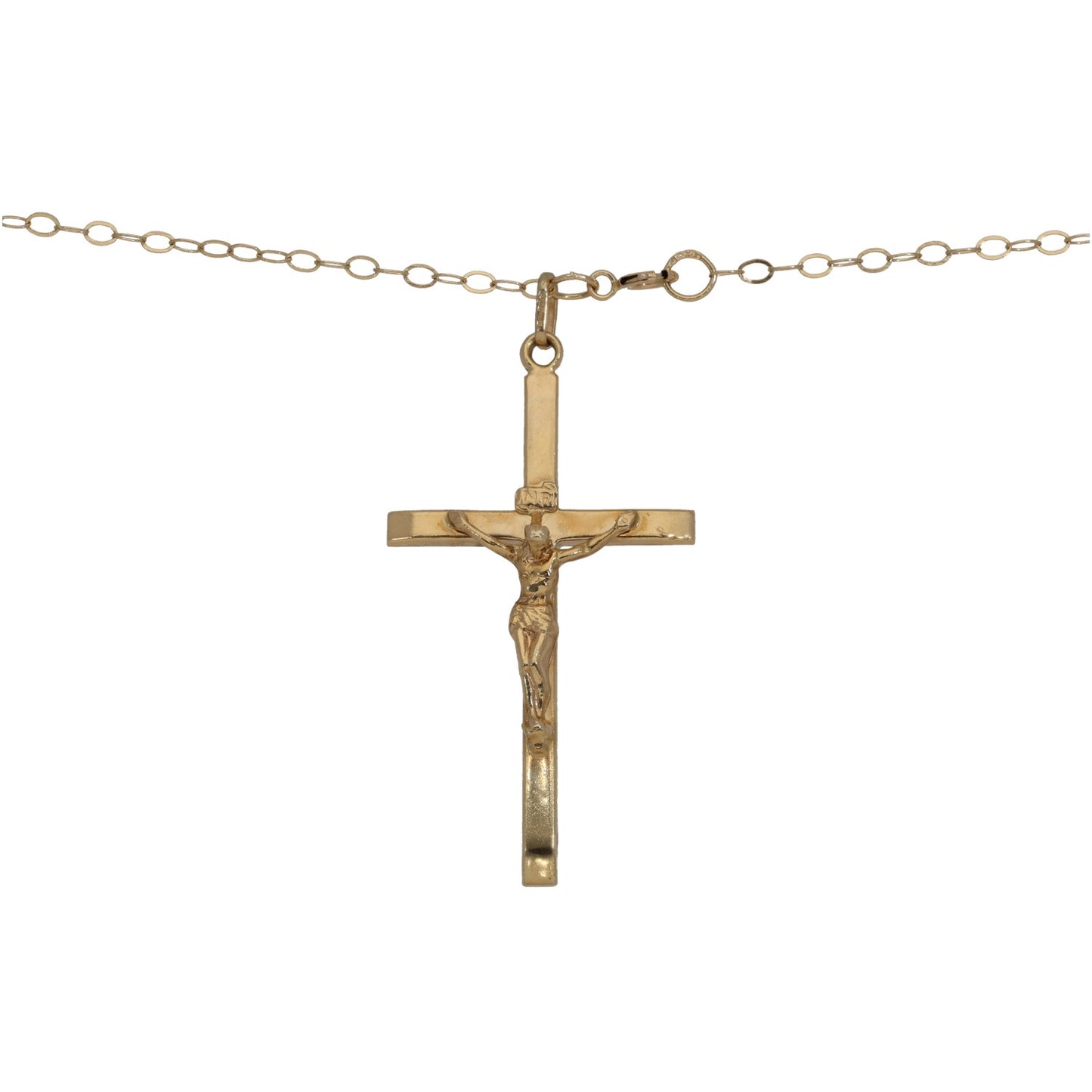 9ct Gold Crucifix Pendant With Chain