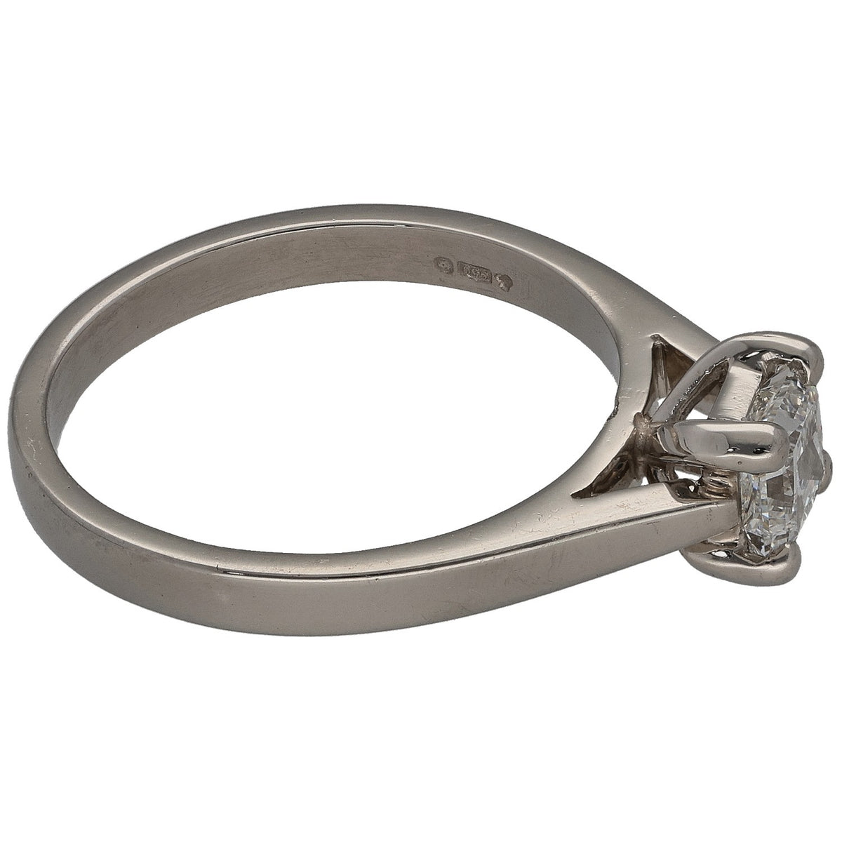 Platinum 0.69ct Diamond Solitaire Ring Size P