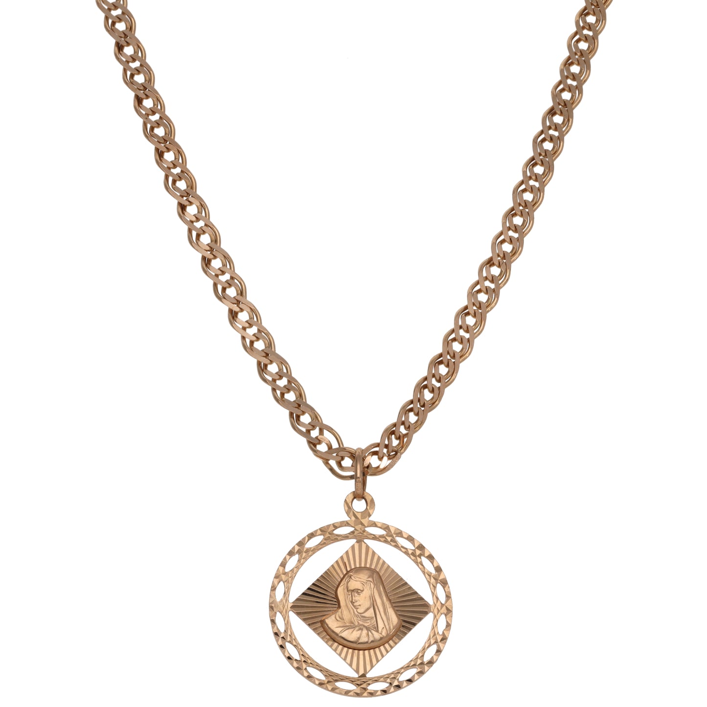 14ct Rose Gold Mary Pendant With Chain