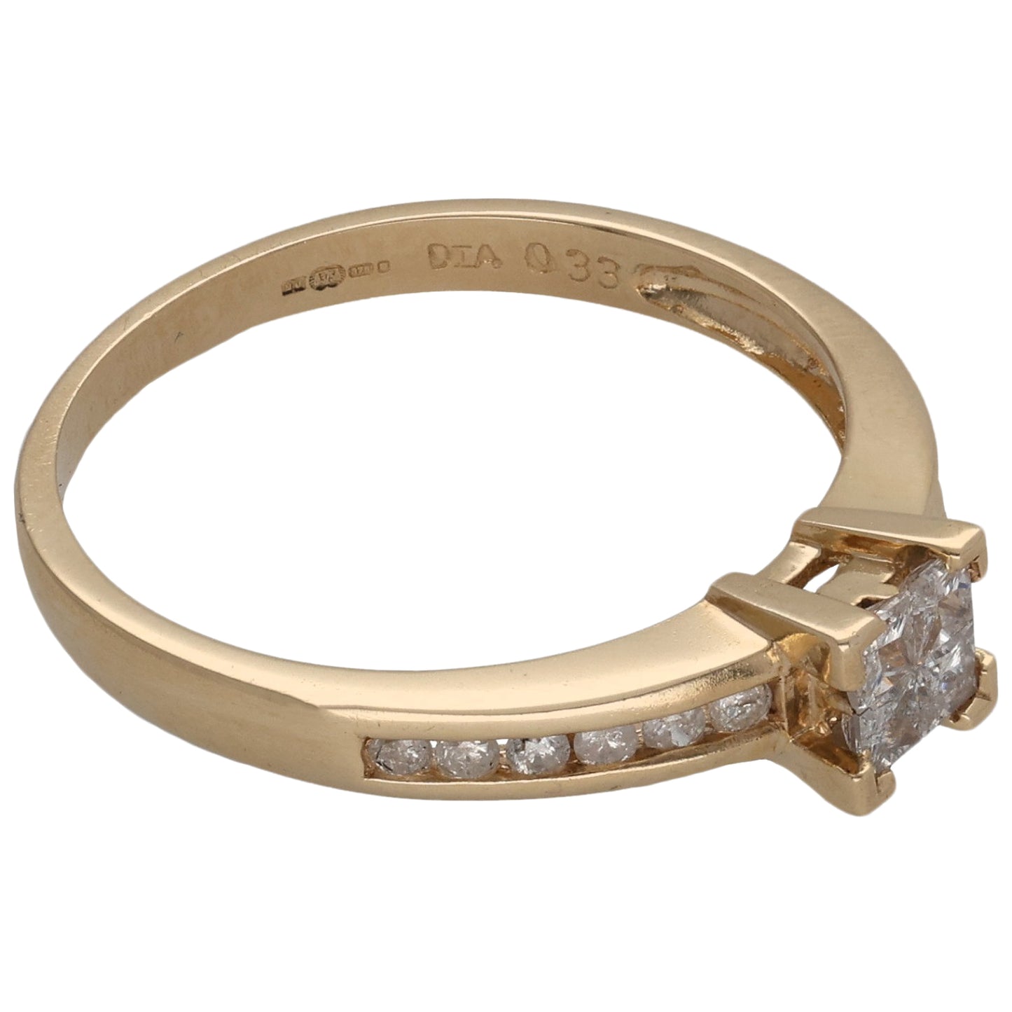 9ct Gold 0.33ct Diamond Dress/Cocktail Ring Size P