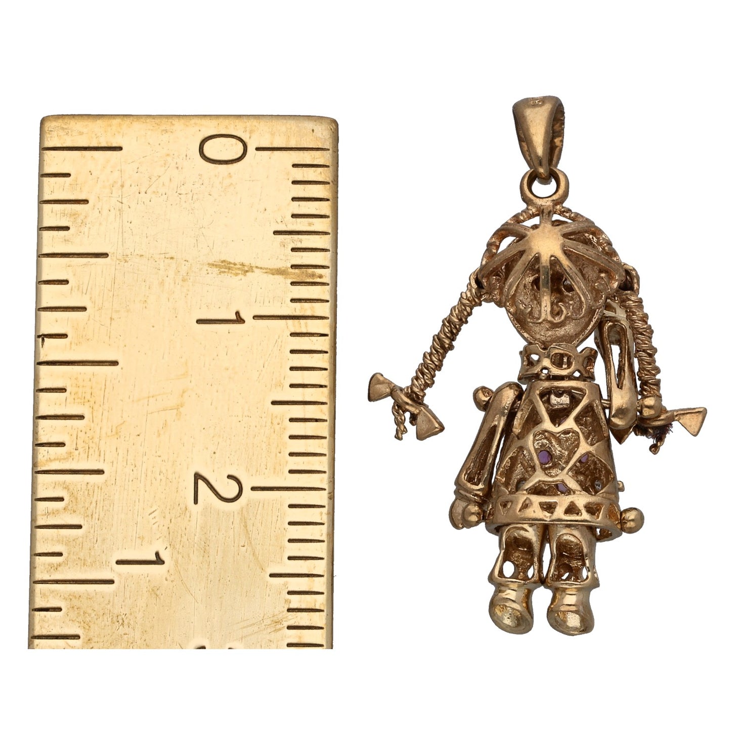 9ct Gold Sapphire & Cubic Zirconia Dolly Pendant