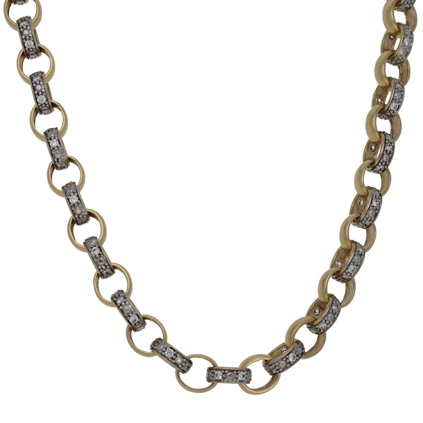 9ct Gold Cubic Zirconia Belcher Chain 20"