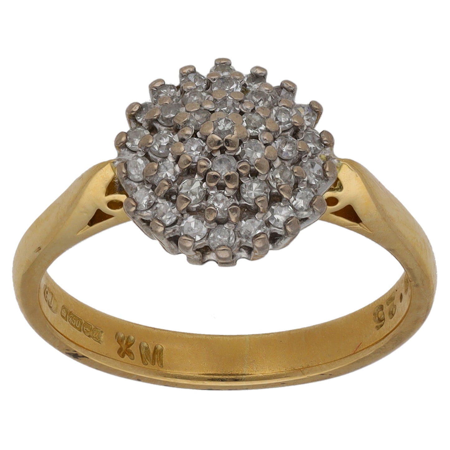 18ct Gold 0.25ct Diamond Cluster Ring Size L