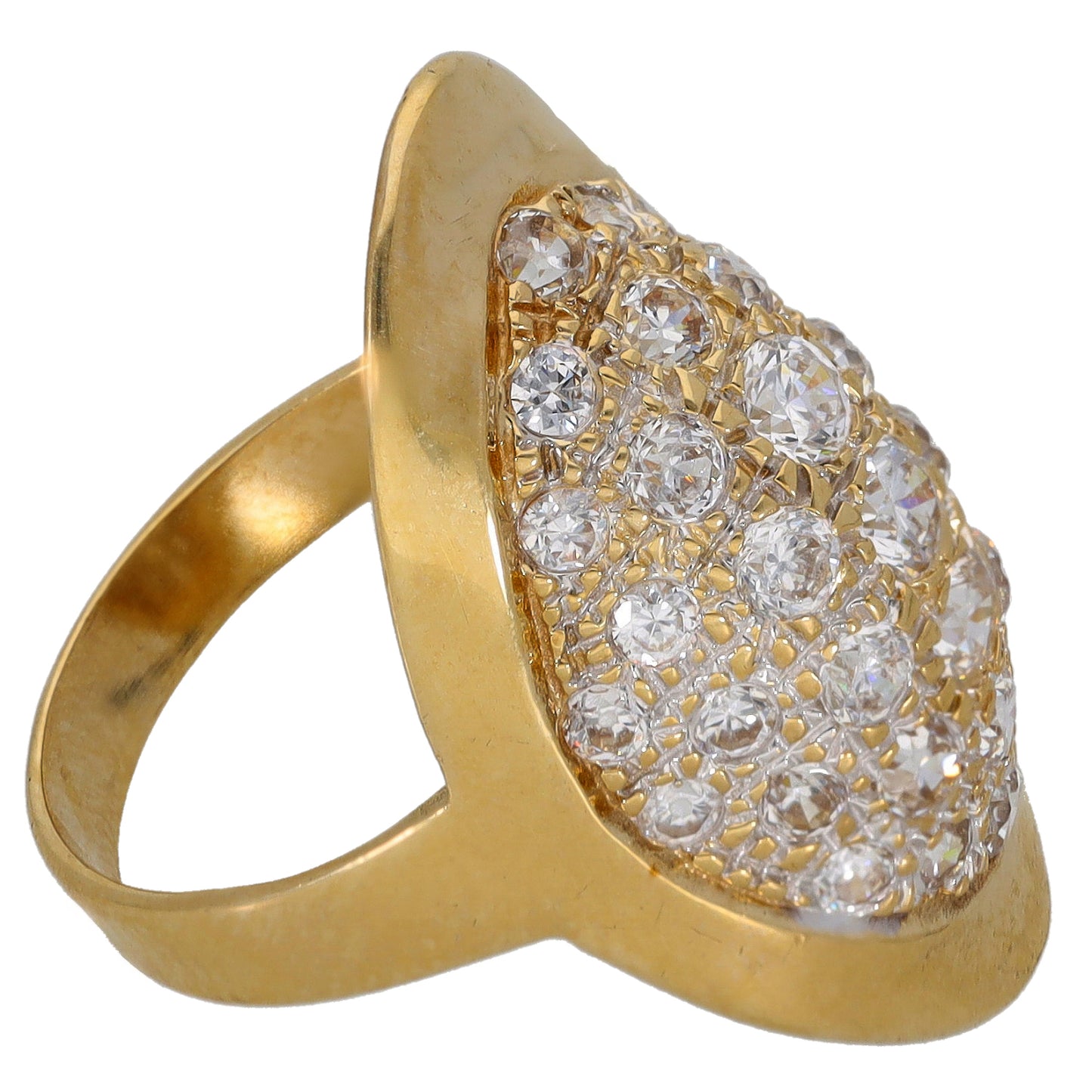 9ct Gold Cubic Zirconia Dress/Cocktail Ring Size M
