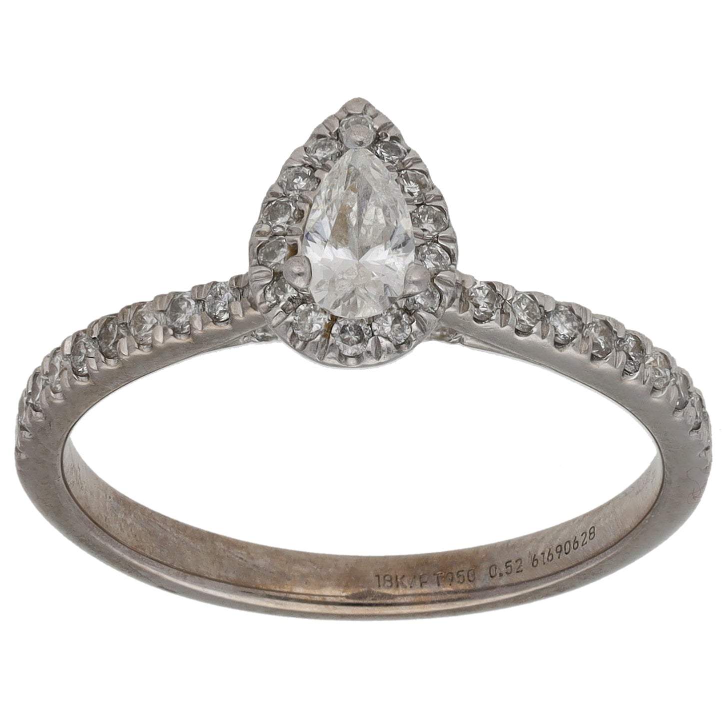 18ct White Gold 0.52ct Diamond Dress/Cocktail Ring Size N