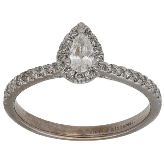 18ct White Gold 0.52ct Diamond Dress/Cocktail Ring Size N