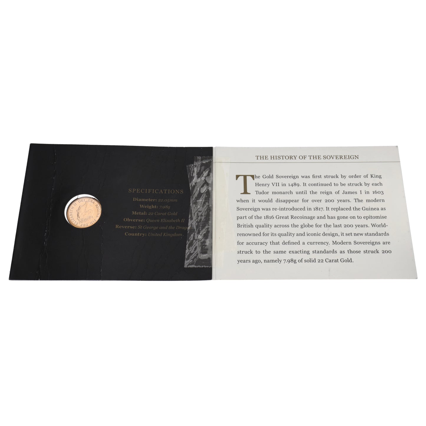22ct Gold Queen Elizabeth II Full Sovereign Coin 2018