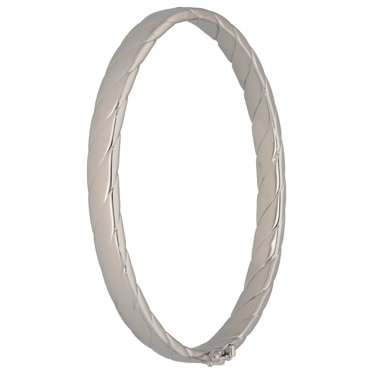 9ct White Gold Hinged/Clasp Bangle