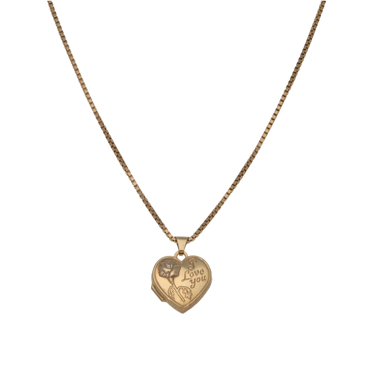 9ct Gold Patterned Locket Pendant With Chain