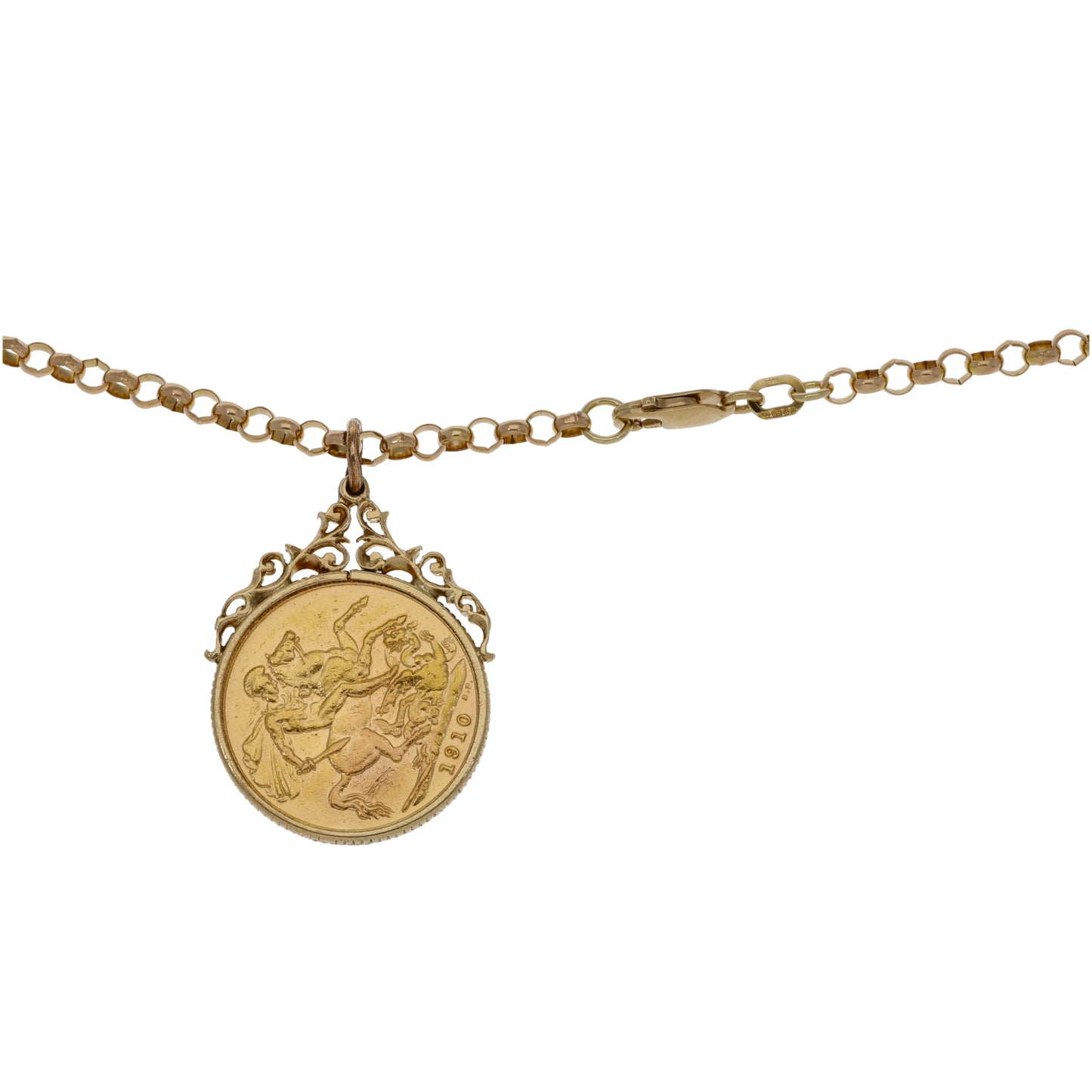 9ct Gold Full Sovereign Coin Pendant