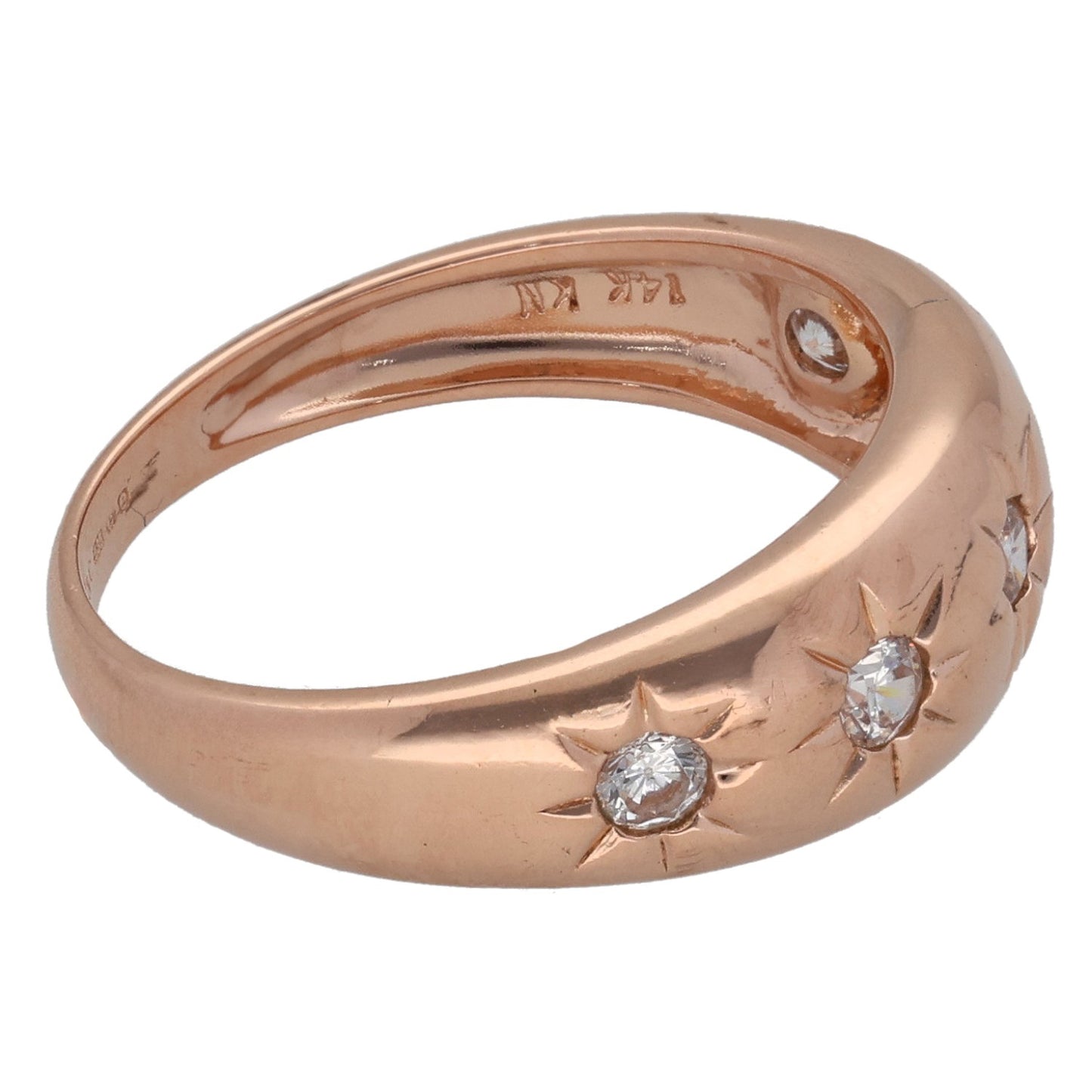 14ct Gold Cubic Zirconia Dress/Cocktail Ring Size O