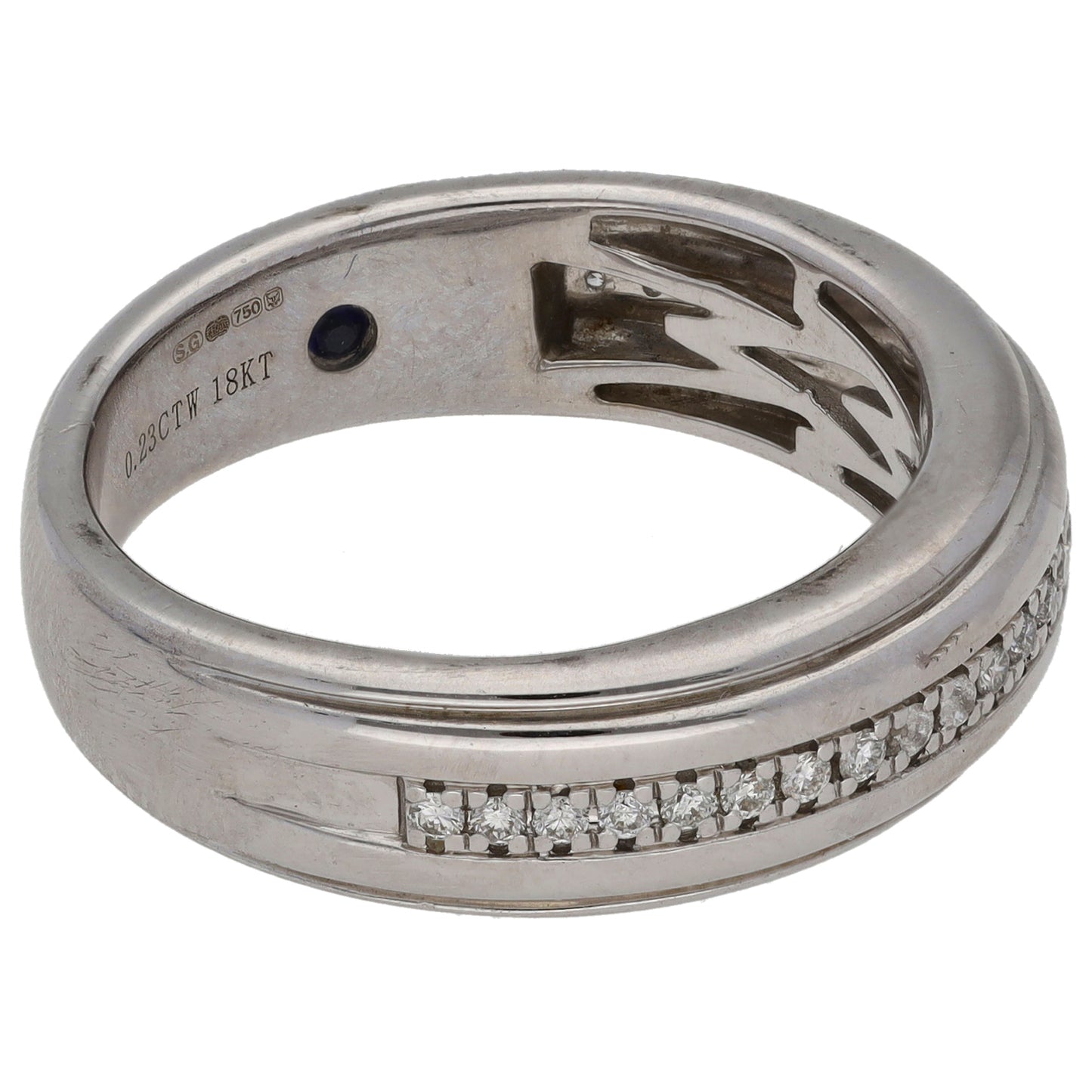 18ct White Gold 0.32ct Diamond & Sapphire Vera Wang Alternative Ring Size R