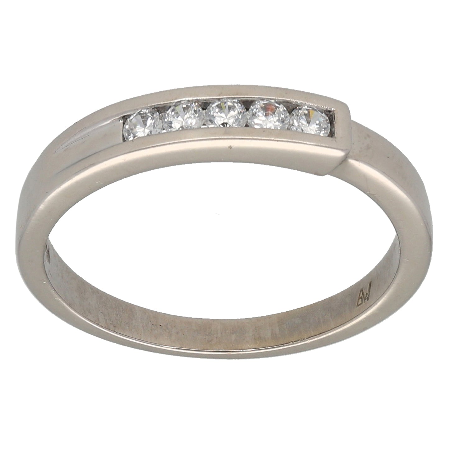 9ct White Gold Cubic Zirconia Half Eternity Ring Size M