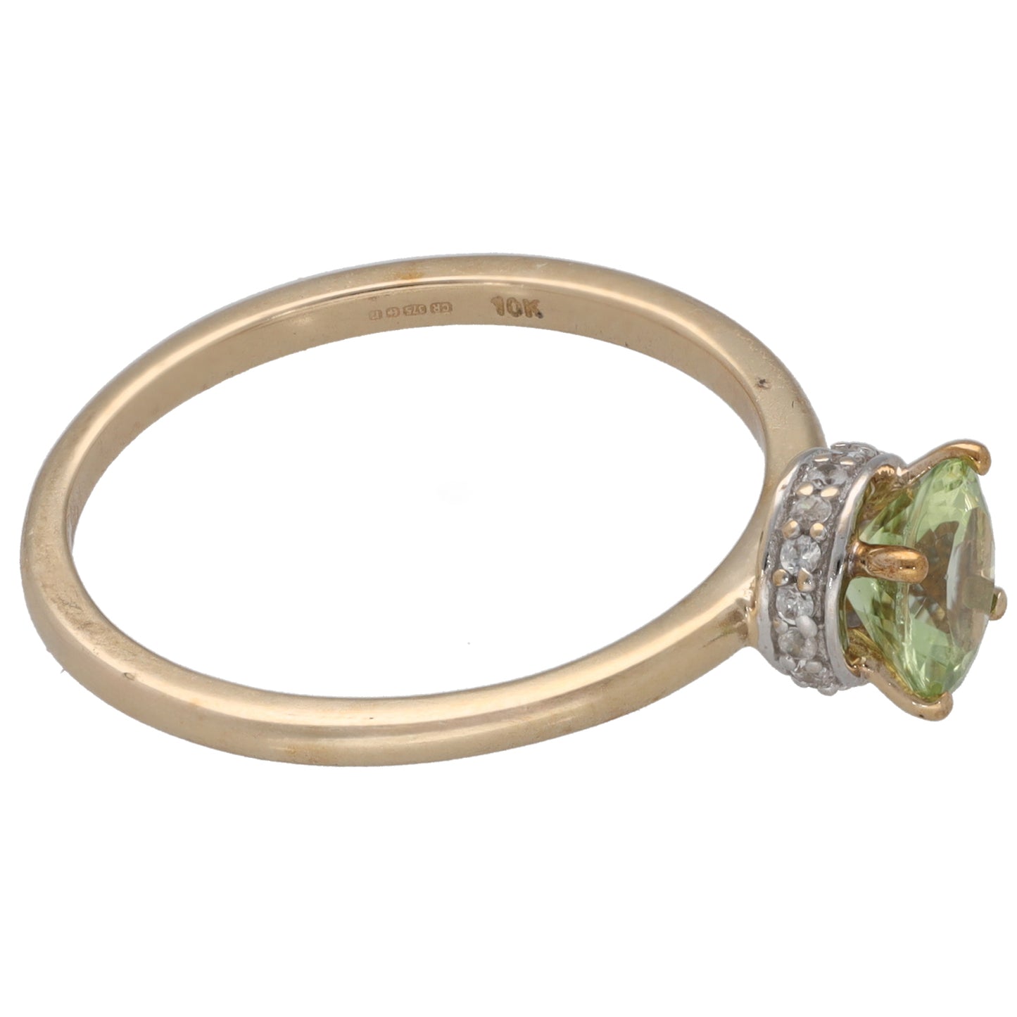9ct Gold Beryl & Imitation Dress/Cocktail Ring Size N