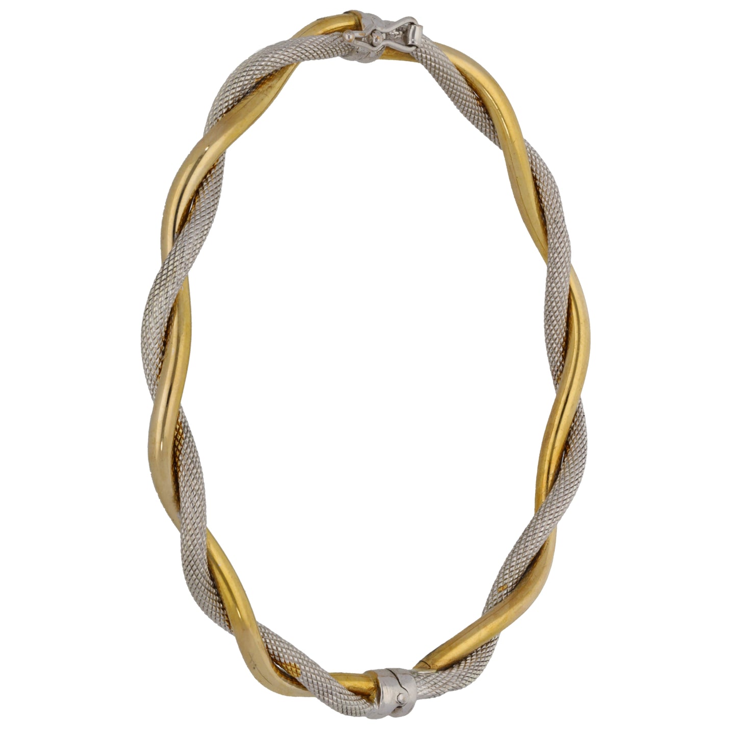 9ct Bicolour Gold Hinged/Clasp Bangle